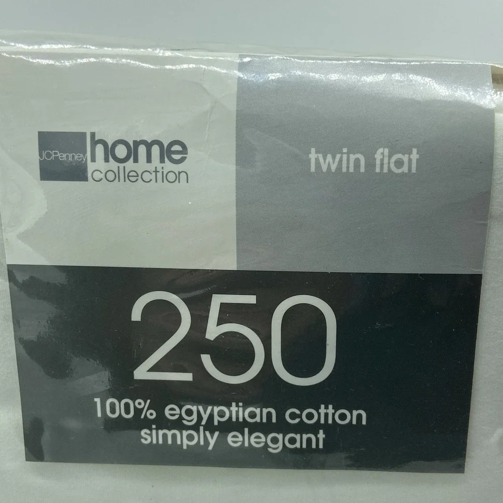 JCPenney The‎ Home Collection 100% Egyptian Cotton Twin Flat Sheet NEW Vintage